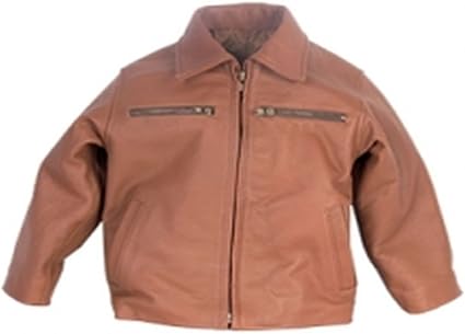 Brown Lamb Nappa Children's Leather Jacket 4-10 Years Unisex