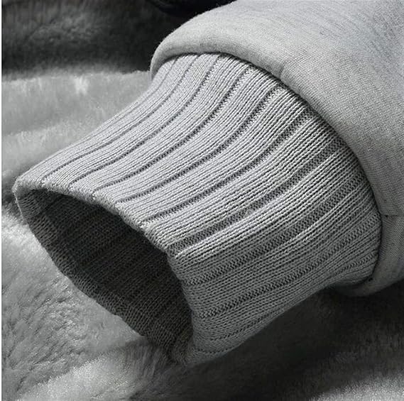 Men Hoodies Winter Thick Warm Fleece Zipper Hoodies Coat Sportwear Male Streetwear Hoodies Sweatshirts (Color : Gray, Size : XXL.)